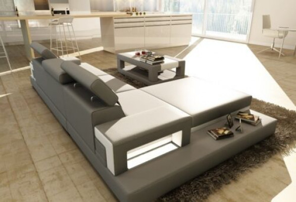 Canapé d'angle Rembourrage Canapé Canapé Paysage vivant Suite Siège Coin Textile Cuir