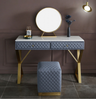 Tables de maquillage Consoles Table Chambre à coucher en bois Miroir décoratif + Commode