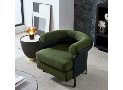 Siège de luxe en tissu pour fauteuil de club de salon de détente design.