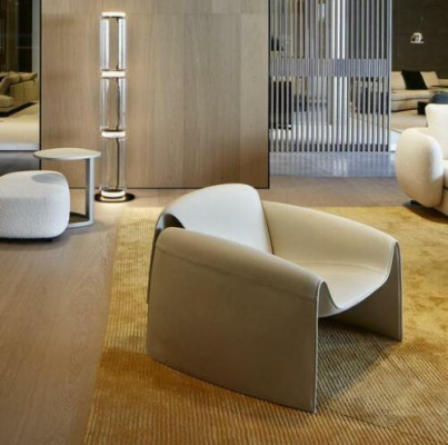Salon Fauteuil de Luxe Hôtel Rembourrage Moderne Fauteuil Design Gris