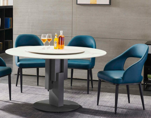 Salle à manger Mobilier Table ovale Design de table Tables Mobilier de luxe Rond en acier inoxydable neuf