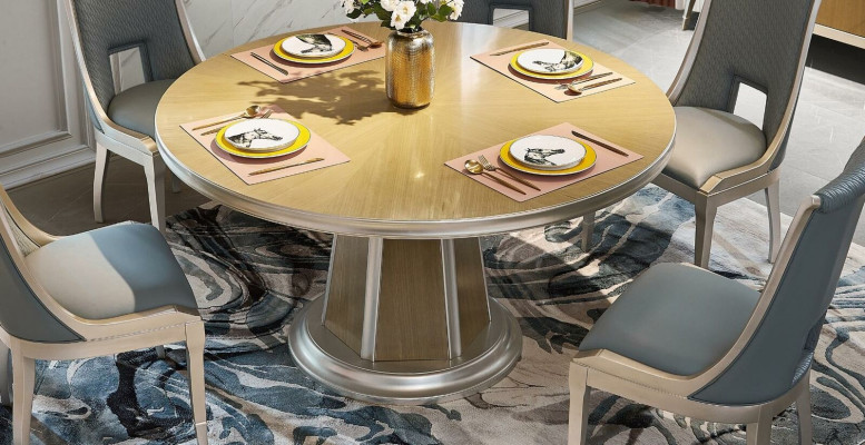 Table à manger ronde en bois massif Designeur Table de salon Table à manger Salle à manger