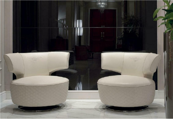 Fauteuil Conception Canapé Sofa Siège en Cuir Salon Club Tapisserie Luxe Oreilles