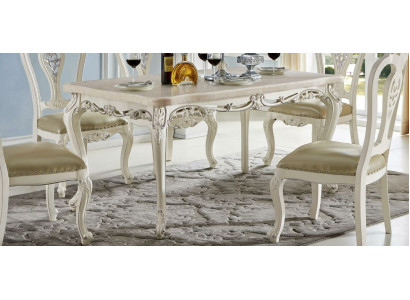 Chaises classiques Ensemble de salle à manger baroque Suite de salle à manger Style rococo 6x bois massif