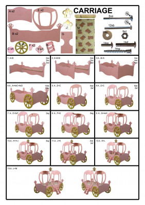 Lit d'enfants Lit de princesse Carrosse neuf LIT DE JEUNESSE AUTO Lit Lits CARROSSE