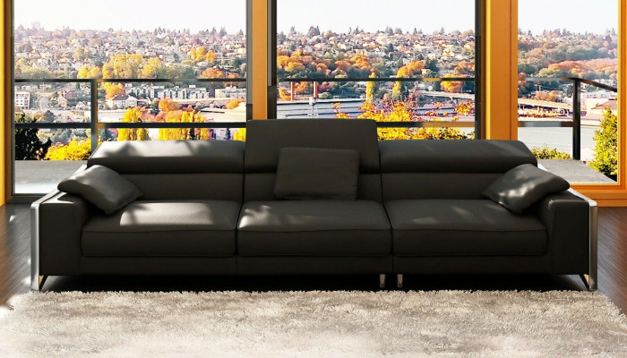 Conception canapé en cuir Canapé Canapé Tissu Coin Siège Décor Suite Paysage vivant