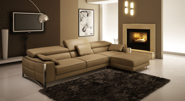 Canapé d'angle multifonction en cuir pour salon, suite de canapé en cuir pour salon.