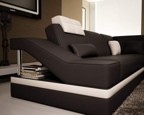 Moderne Wohnzimmer Ecksofa Wohnlandschaft Großes XXL-Ledersofa