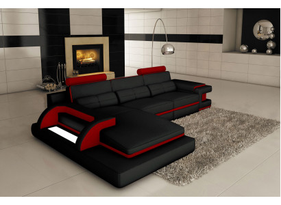 Design Upholstery Corner Cuir Canapé Canapé Siège Suite Paysage Vivant