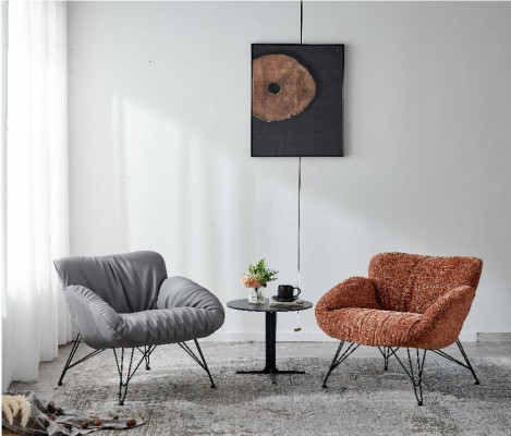 Fauteuil Doux Salon TV Canapé Canapé Chaise Velours Gris