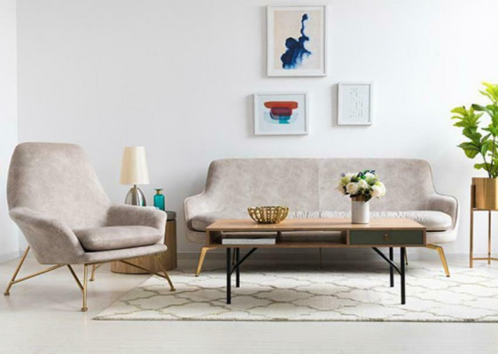 Salon Lounge Club Détendre Canapé Beige Design Mobilier Salle à manger Fauteuil