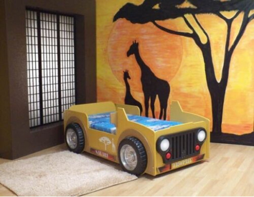 lit d'enfant Jeep Véhicule Afrique Chambre LIT DE JEUNE LIT DE VOITURE Lit Lits SAFARI