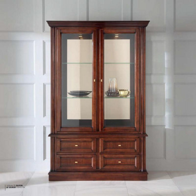 Vitrines d'affichage Armoires Meubles Classique style vitrines Salle de séjour Buffet Verre Bois