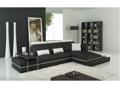 Moderne Wohnzimmer Eckschlafcouch Polstersofa Eckschlafsofa Ledersofa Garnitur L-Form