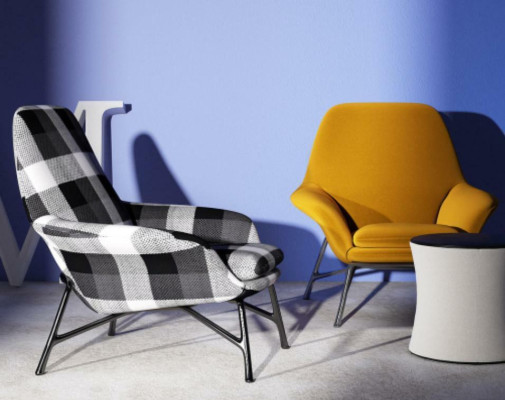 Fauteuil de design Canapé Canapé Relax Tissu Lounge Luxe TV Club 1 place