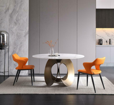 Table à manger Salle à manger Moderne en acier inoxydable Salon Cuisine Tables Design Table Métal