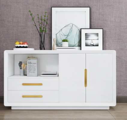 Buffet 2 portes avec 2 tiroirs Armoire Buffet Blanc Buffet