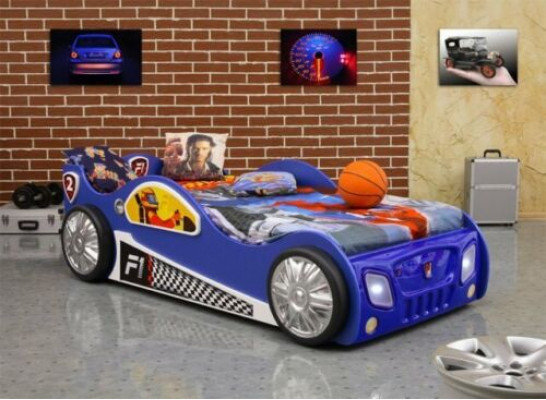 Voiture Lit Lit Lits Voiture de sport Lit pour jeunes Voiture de sport Voiture de couchage Stock Article