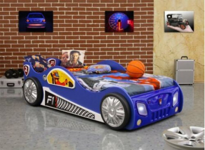 Voiture Lit Lit Lits Voiture de sport Lit pour jeunes Voiture de sport Voiture de couchage Stock Article