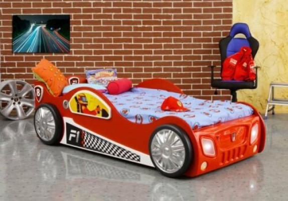 Voiture Lit Lit Lits Voiture de sport Lit pour jeunes Voiture de sport Voiture de couchage Stock Article