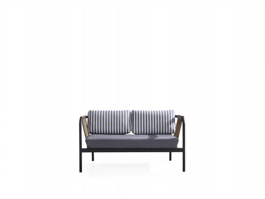 Canapé 2 places Canapés de luxe design de meubles modernes en tissu gris. Tabouret de designer.