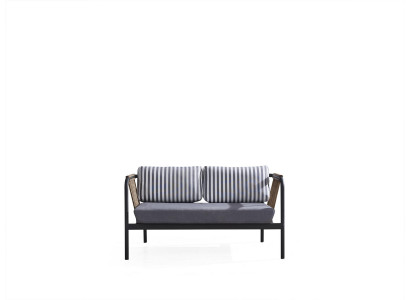 Canapé 2 places Canapés de luxe design de meubles modernes en tissu gris. Tabouret de designer.