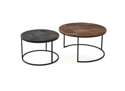 Tables modernes Designer Table d'appoint de luxe Table basse nouvelle Table 2 pcs. Brun