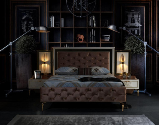 Élégant ensemble de chambre à coucher au design luxueux avec des motifs magnifiques
