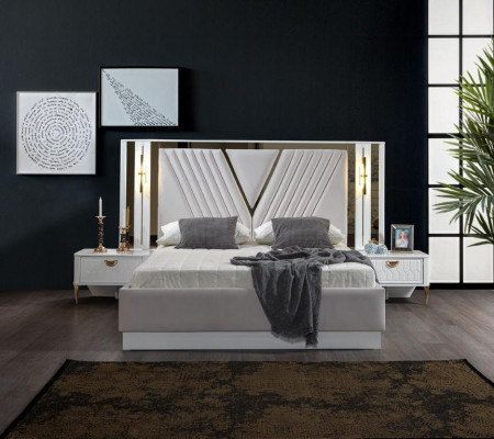 Ensemble de meubles de chambre moderne et élégant dans un design luxueux et un style contemporain.