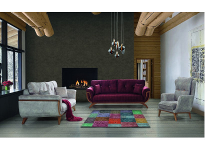 Salle de séjour Ensemble de canapé 331 Tapisserie Tissu Design Moderne Gris Mobilier