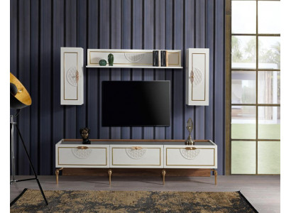 Salle à manger Ensemble Table 4x Chaise Buffet Miroir Mobilier 7pcs Neuf Moderne