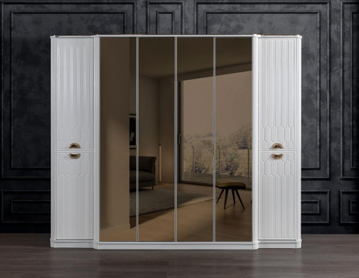 Chambre Mobilier Armoire en bois Armoire Style Moderne Blanc neuf