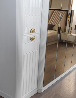 Chambre Mobilier Armoire en bois Armoire Style Moderne Blanc neuf