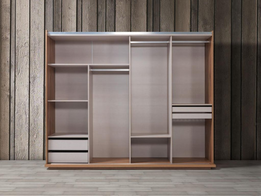 Chambre Armoire de luxe en bois avec design en verre Moderne nouveau