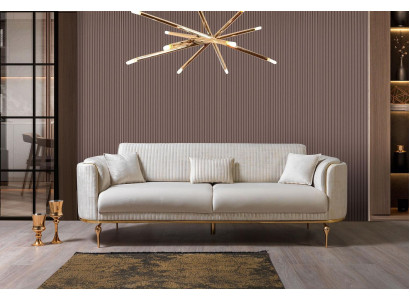 Canapé 3 places Canapé designer Canapé Rembourrage Canapés Textile Blanc Moderne Trois places