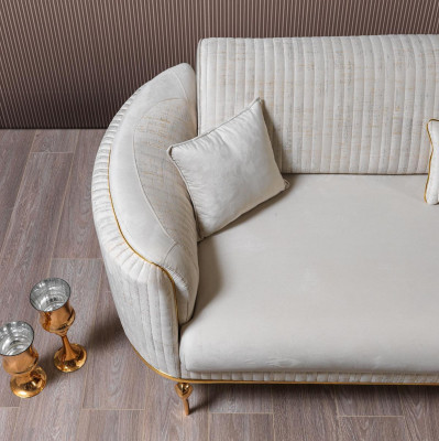 Canapé 3 places Canapé designer Canapé Rembourrage Canapés Textile Blanc Moderne Trois places
