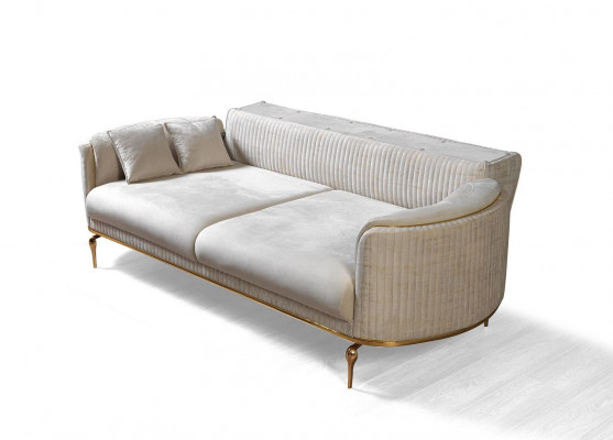 Canapé 3 places Canapé designer Canapé Rembourrage Canapés Textile Blanc Moderne Trois places