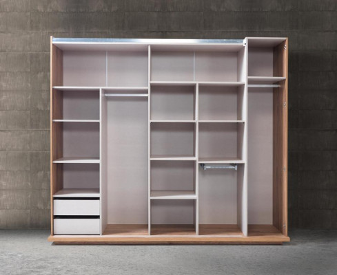 Chambre Armoire Armoire Bois Design marron Armoires de luxe LED