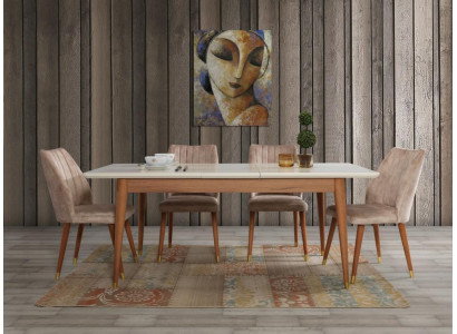 Salle à manger Design Mobilier Table Moderne 4x Chaises 5 pièces. Ensemble Suite neuf