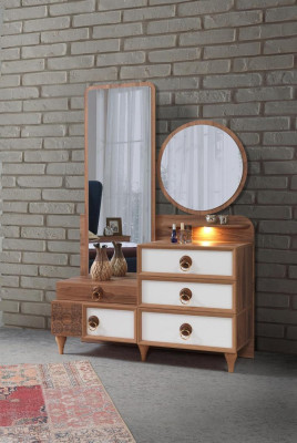 Chambre à coucher commode avec miroir en bois meuble luxe meuble 2 pièces ensemble neuf