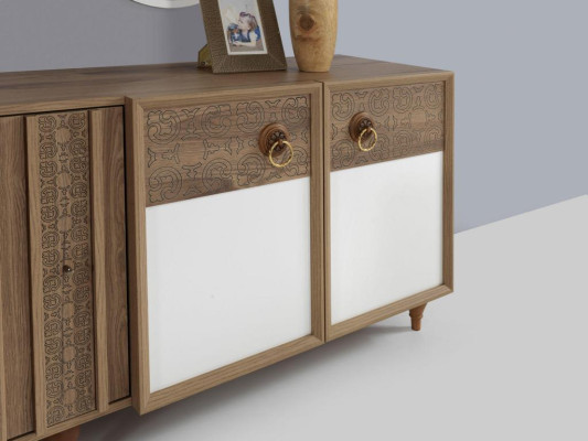 Meuble de salon avec miroir Suite en bois Marron nouveau Luxe moderne