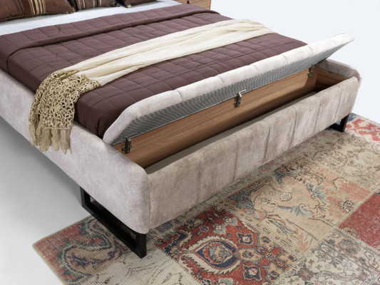 Lit Lit double Meubles Ameublement Chambre Design Tissu Textile Nouveau