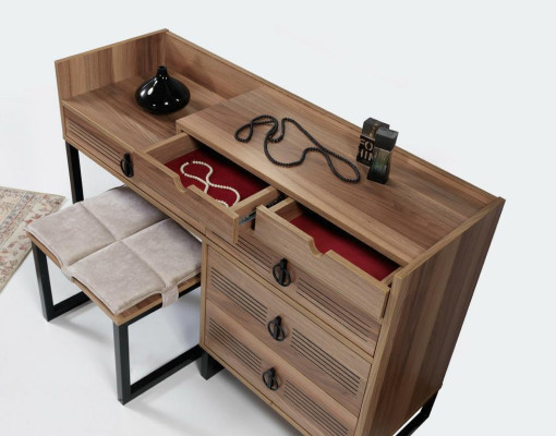Chambre Miroir Commode Bois Design Moderne Luxe Marron Nouveau