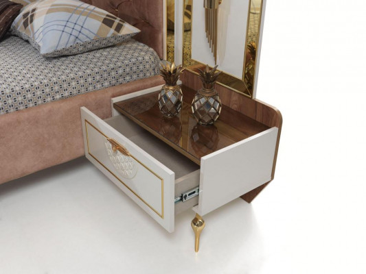 Table de chevet de chambre à coucher, design modern, mobilier en bois de luxe blanc neuf