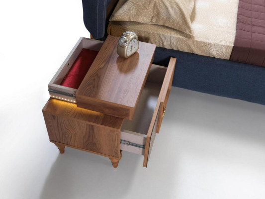 Chambre Table de chevet Table d'appoint Design Moderne Nouveau Brun Bois