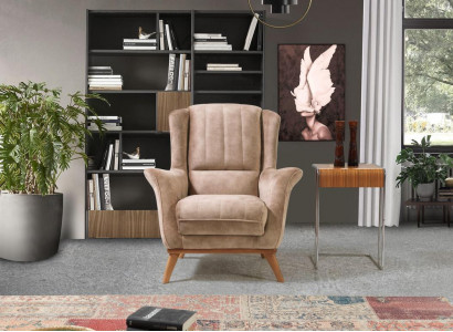 Sessel im Wohnzimmer Design Sofa Textil Luxus Polster Loungemöbel Club Einzelsitzer