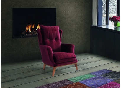 Sessel für das Wohnzimmer, 1-Sitzer-Couch, gepolsterter Sitz, Textildesign, Textilpolsterstoff.