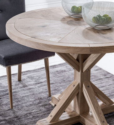 Classique r Conception Table ronde Table ronde Tables en bois 110/140 cm Salle à manger nouvelle