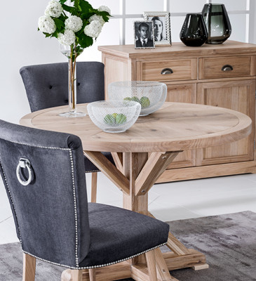 Classique r Conception Table ronde Table ronde Tables en bois 110/140 cm Salle à manger nouvelle