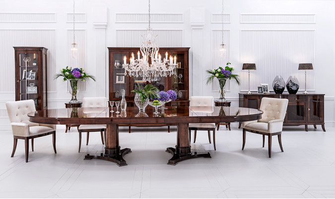 Classique r Table baroque de style ancien brillant avec 4 chaises Ensemble de chaises Suite